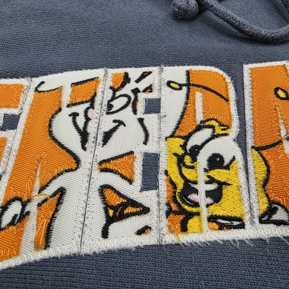 General Mills Sweatshirt Mens Small Blue Hoodie Embroidered Fleece Y2K Retro - Picture 10 of 16